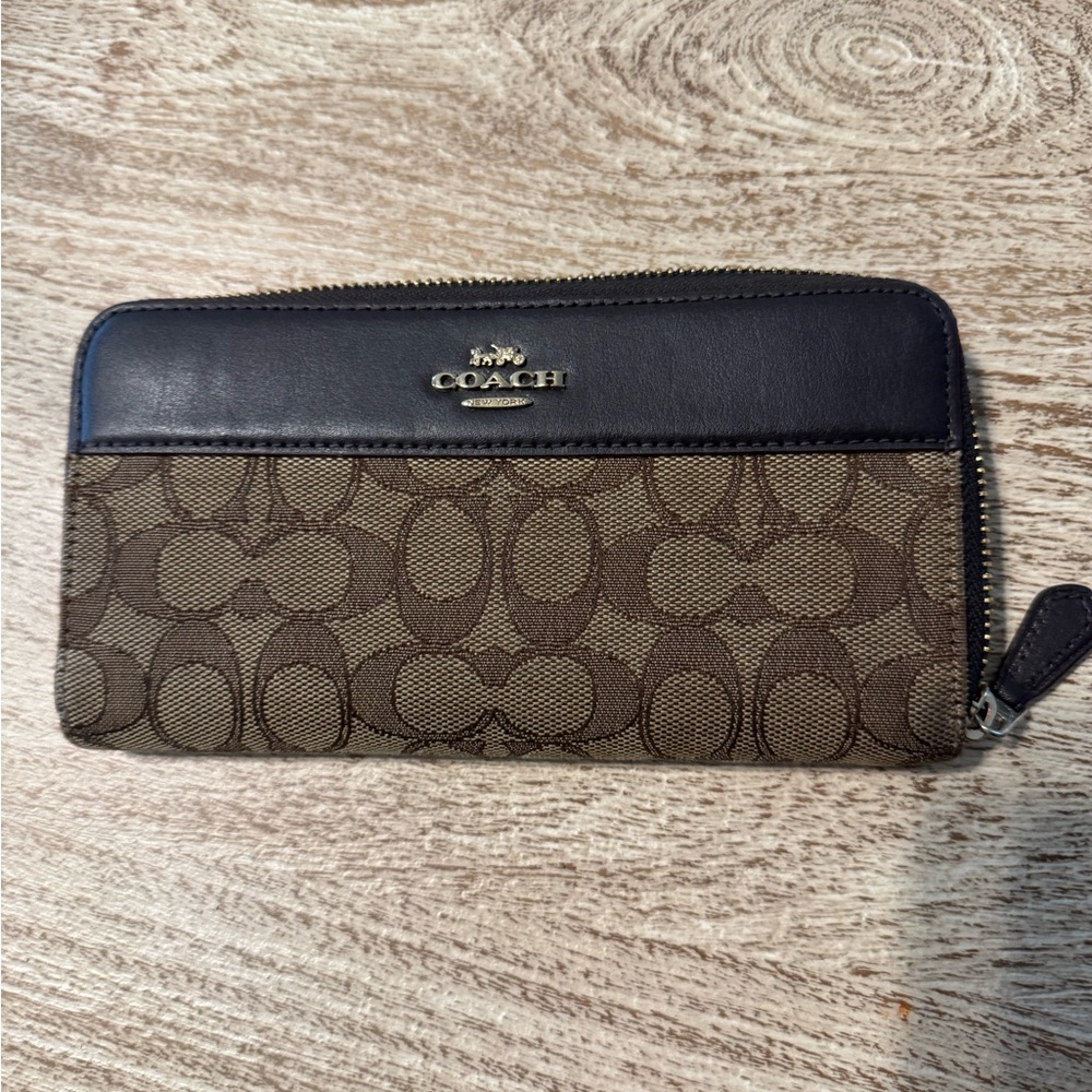 Coach Signature Brown and Black Wallet